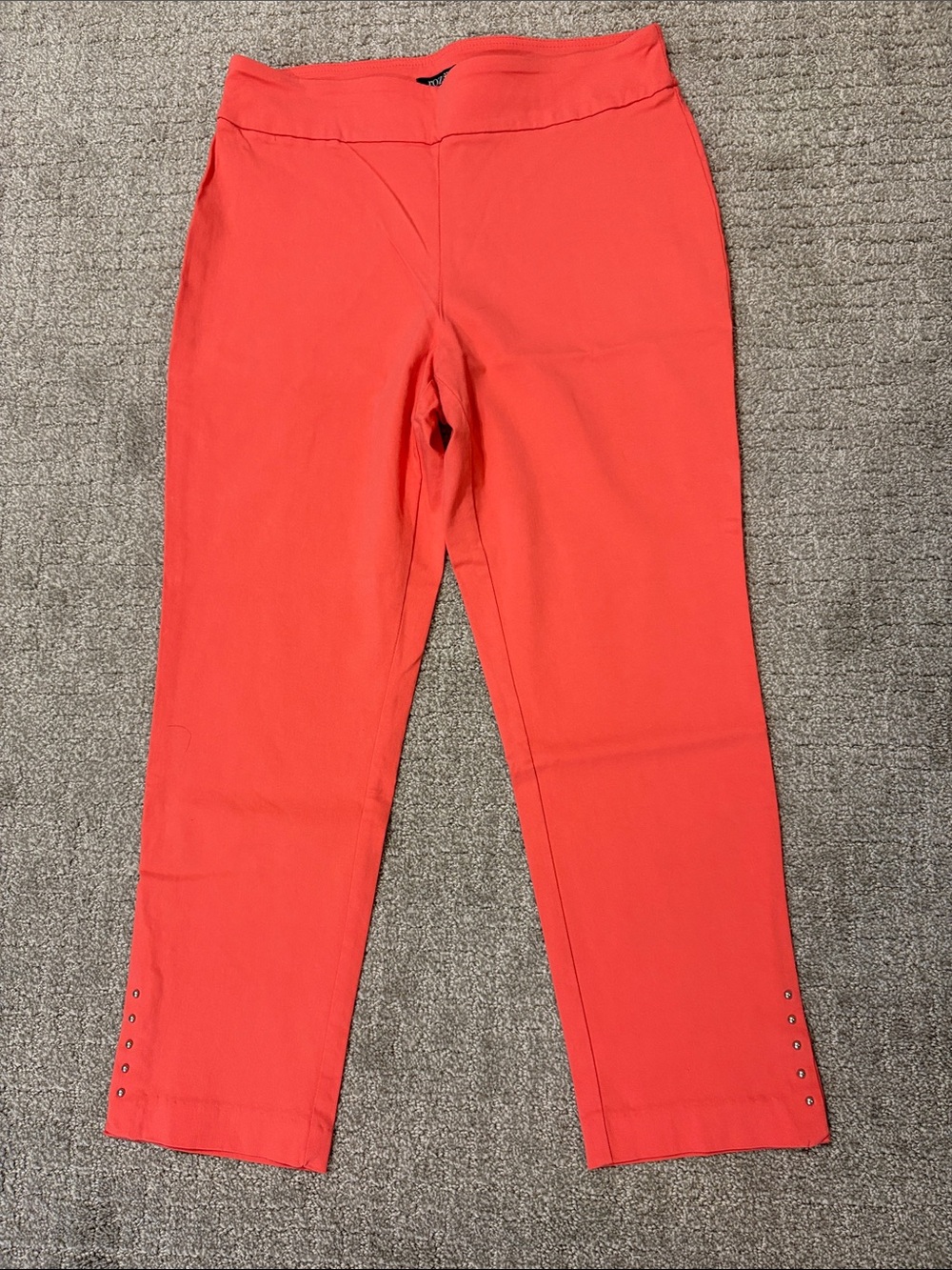Roz & Ali Coral Ankle Pants with Hem Studs
